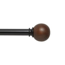 Set Barra Cortina Simple 25Mm Extensible 167-304 Cm Acero Negro/Cafe
