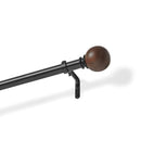 Set Barra Cortina Simple 25Mm Extensible 167-304 Cm Acero Negro/Cafe