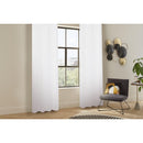 Cortina Velo 135X220 Cm Bordado Lineas Blanco Argolla