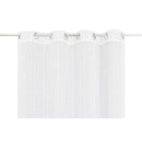 Cortina Velo 135X220 Cm Bordado Lineas Blanco Argolla