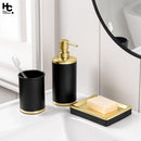 Dispensador De Jabon Mitchell Negro. Dorado