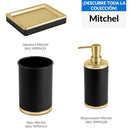 Dispensador De Jabon Mitchell Negro. Dorado