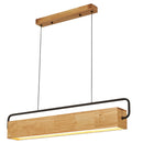 Lampara Colgante Madera Luz Led 82Cm Para Living Comedor