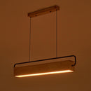 Lampara Colgante Madera Luz Led 82Cm Para Living Comedor