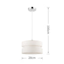 Lampara Colgante Tela Blanco