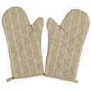 Set 2 Guantes De Cocina Taupe/Blanco