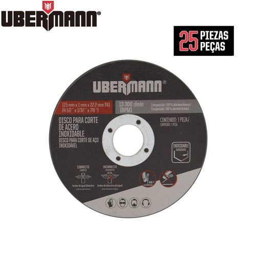 Disco Corte Inox 4 1/2" 1 Mm 25 Unidades