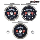 Set 3 Discos Diamantados 4 3/8" Para Sierra De Marmol