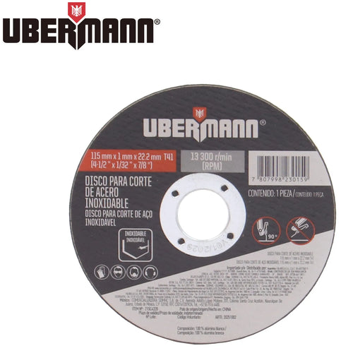 Disco Corte Metal 4 1/2" 1Mm