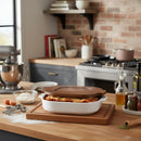 Asadera Ceramica 26.8X23X6.4 Cm Tapa Madera