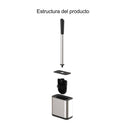 Escobilla Baño Rectangular Plata