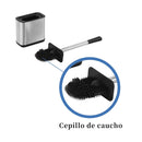Escobilla Baño Rectangular Plata