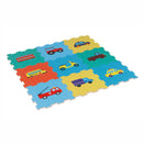 Alfombra 88X88 Cm Multicolor Figuras de Autos