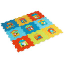 Alfombra 88X88 Cm Multicolor Figuras De Casas