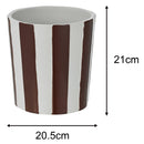 Macetero Rayas Marron 20 Cm