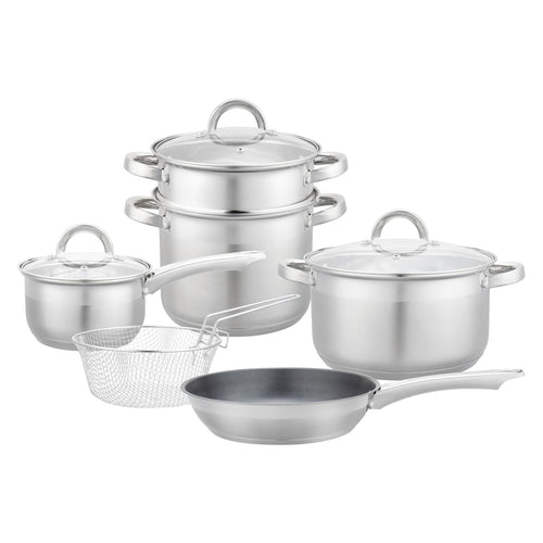 Bateria De Cocina Acero Inoxidable 4 Ollas + 1 Sarten + 1 Rejilla