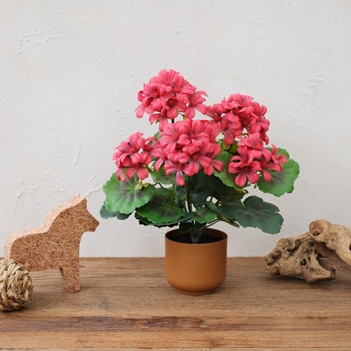 Planta Artificial Begonia Roja 34 Cm Rojo