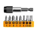 SET PUNTAS + ADAPTADOR 9 PIEZAS INGCO AKSD0071