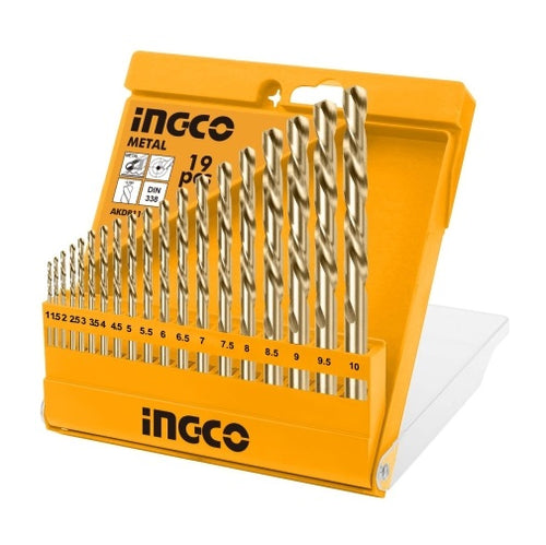 Set Brocas Para Metal 19 Piezas 1-10Mm Ingco Akdb1195