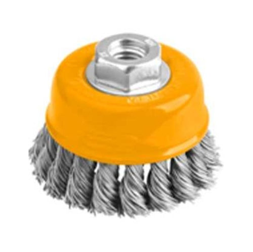 GRATA COPA DE METAL TRENZADO M14 75MM INGCO WB20751