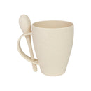 Mug De Cana De Trigo Con Cuchara 400Cc (Natural, Impresion Un Color)