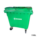 Contenedor De Basura Verde Con Ruedas 1100 L Soin