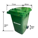 Contenedor De Basura Verde Con Ruedas 360 L Soin