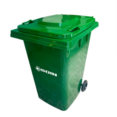 Contenedor De Basura Verde Con Ruedas 360 L Soin