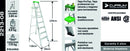Escalera Aluminio Tijera 8 Peldaños 2.44 M. Cuprum