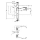 Cerradura Embutida Barroca B40 Baño