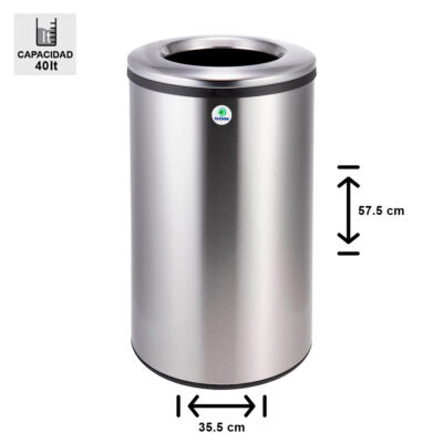 Basurero Acero Inoxidable Con Cubo Interior 40 L Soin