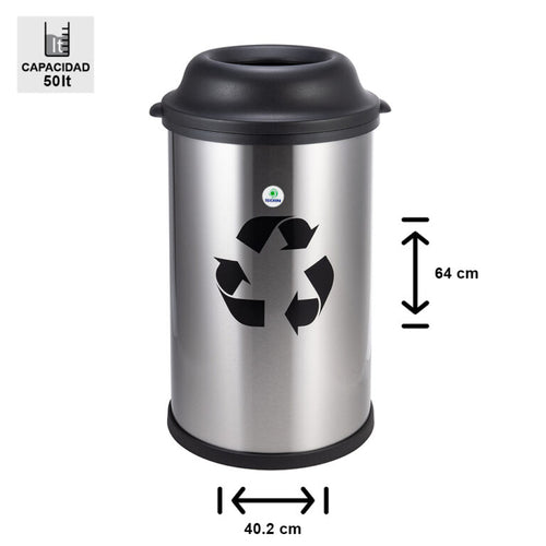 Basurero Acero Inoxidable 50 L Soin