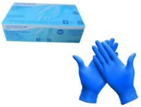 DM 2 GUANTE EXAMINACION VITRILO AZUL L/P S - CAJA X 100 UN