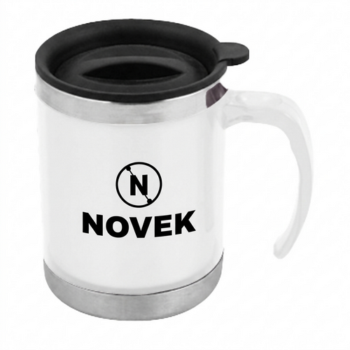 Mug De Acero Inoxidable 400Cc ( Blanco, Impresion Un Color)