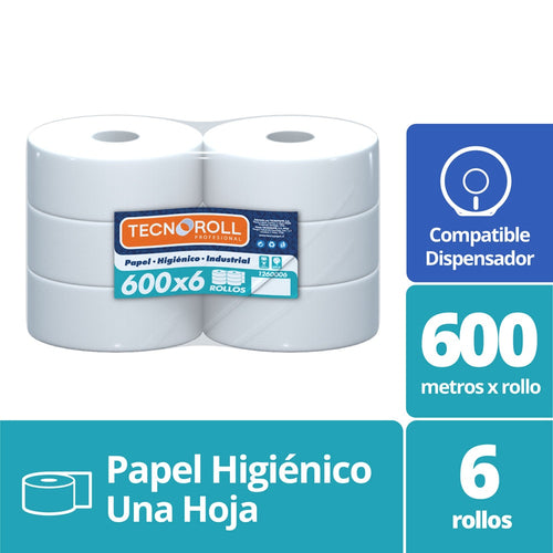 Papel Higiénico Hoja Simple 6 X 600 Mt