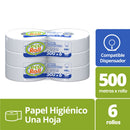 Papel Higiénico Hoja Simple 6 X 500 Mt