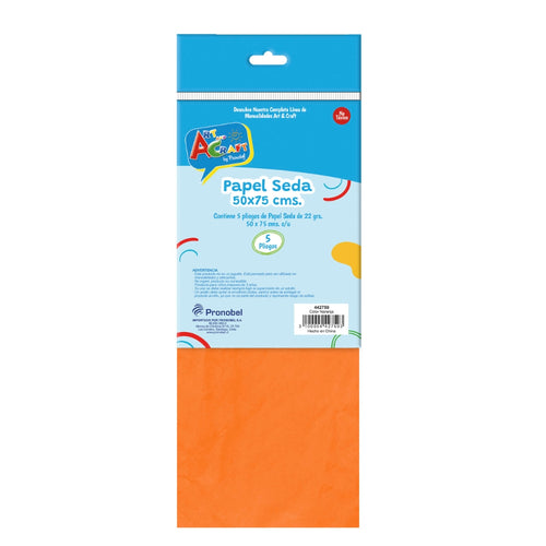 Papel Seda 50X75 Cm 22 Gr Naranja 1 Pieza Bolsa