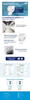 Dispensador Toalla De Papel Palanca Central Acrílico Blanco