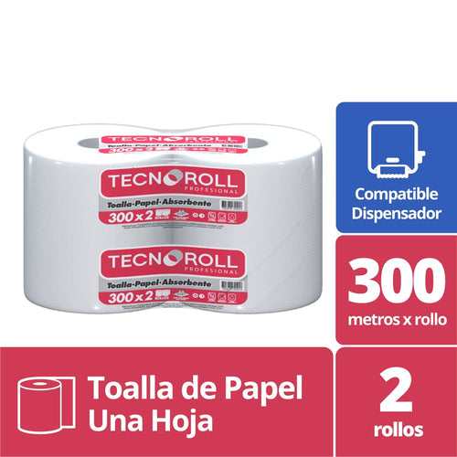 Toalla De Papel Jumbo 2 Rollos X 300 Mt