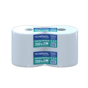 Toalla De Papel Jumbo Hoja Simple 2 Rollos X 250 Mt