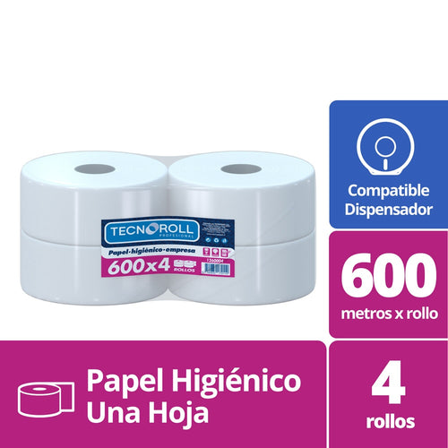 Papel Higiénico Hoja Simple 4 X 600 Mt