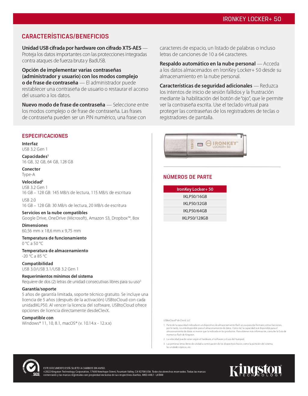 Pendrive Tipo-C Ironkey Vpc50 16Gb