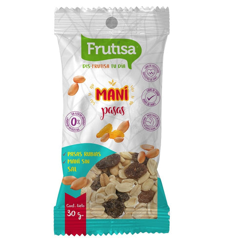 Maní Con Pasas 30 Gr FRUTISA 