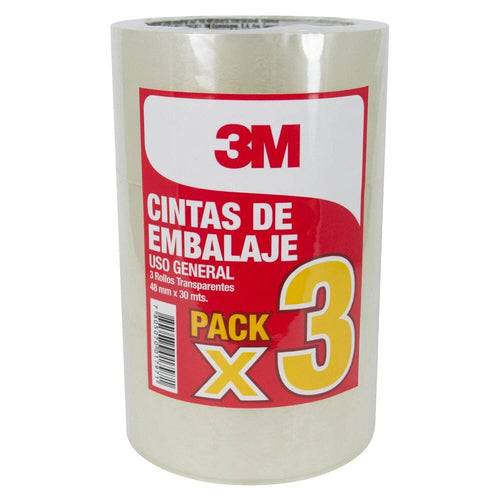 Cinta Embalaje Transparente 48 Mm X 30 Mt 3 Un SCOTCH 