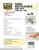 Paño Reutilizable Prepicado Bobina 70 Gr 1200 Un