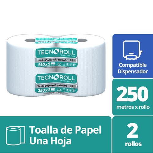 Toalla De Papel Hoja Simple 2X250 Mt