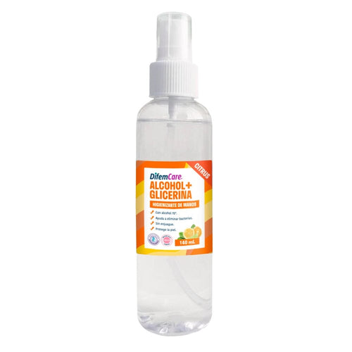 Alcohol Líquido Spray Glicerina Citrus 140 Ml CUIDADO PERSONAL Y SALUD DIFEM CARE 
