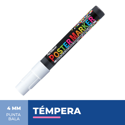 Marcador Poster Marker Tempera Blanco 4 Mm