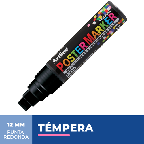 Marcador Poster Marker Tempera Negro 12 Mm