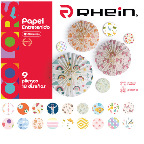 Carpeta Con Papel Entretenido 9 Pliegos 18 Diseños 25X32.5 Cm